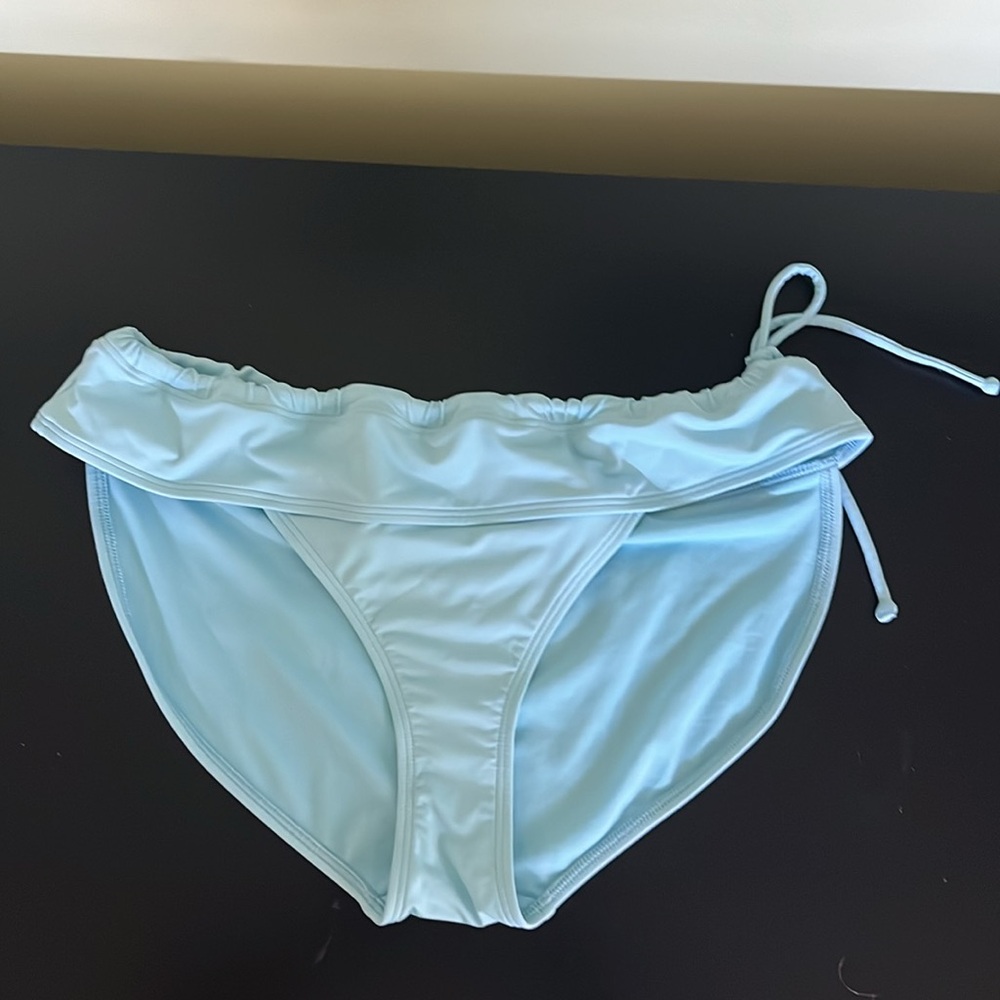 $49 Athleta Size L Blue Side Tie Bikini Swim Beach Bottom